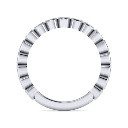 14K White Gold Bezel Set Stackable Diamond Band