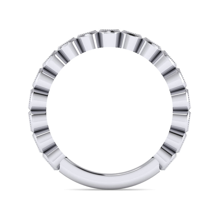14K White Gold Bezel Set Stackable Diamond Band - 0.6 ct - Shot 2