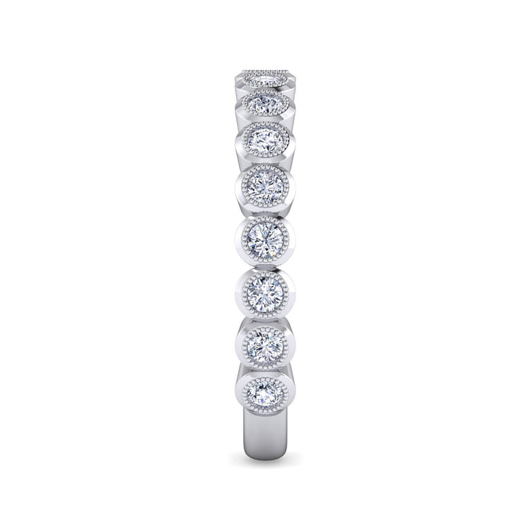 14K White Gold Bezel Set Stackable Diamond Band - 0.6 ct - Shot 5