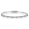 14K White Gold Bezel Station Diamond Bangle - 0.55 ct