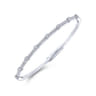 14K White Gold Bezel Station Diamond Bangle - 0.55 ct
