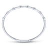 14K White Gold Bezel Station Diamond Bangle - 0.55 ct
