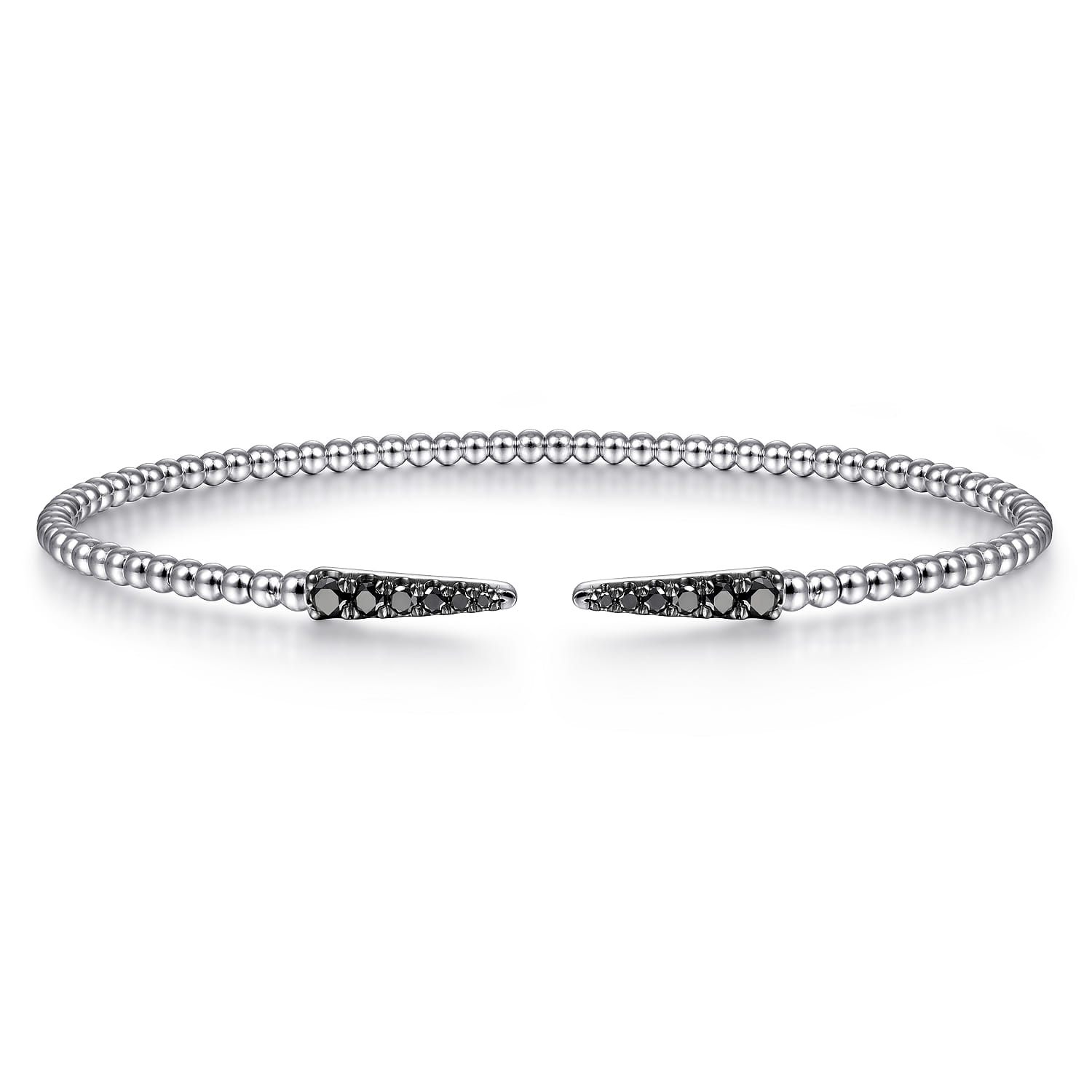 14K White Gold Black Diamond Bangle - 0.3 ct - Shot 1