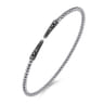 14K White Gold Black Diamond Bangle - 0.3 ct