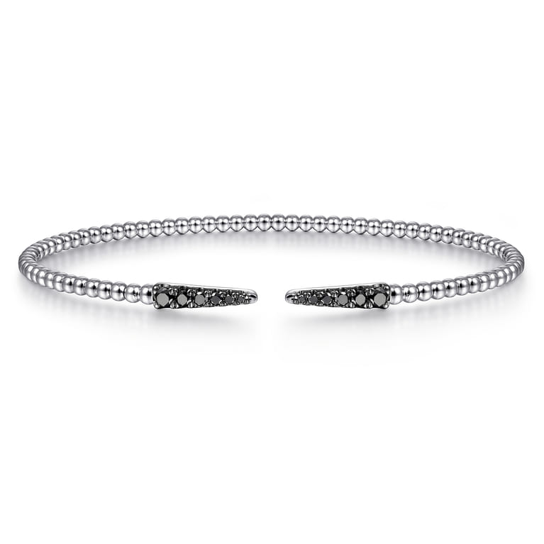 14K White Gold Black Diamond Bangle - 0.3 ct - Shot 1