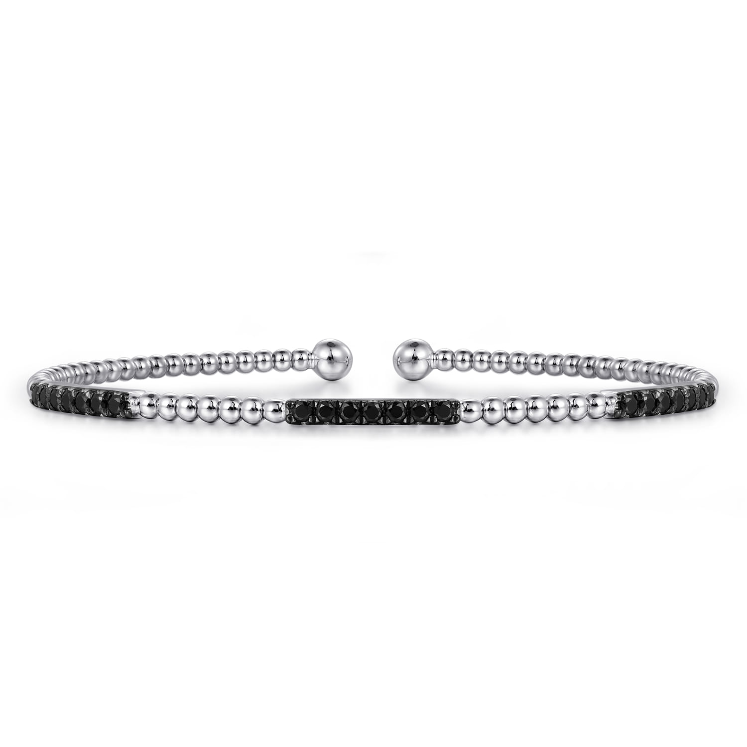 14K White Gold Black Diamond Bangle - 0.5 ct - Shot 1