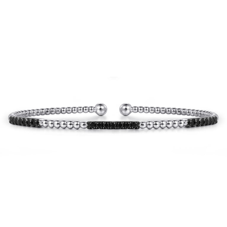 14K White Gold Black Diamond Bangle - 0.5 ct - Shot 1