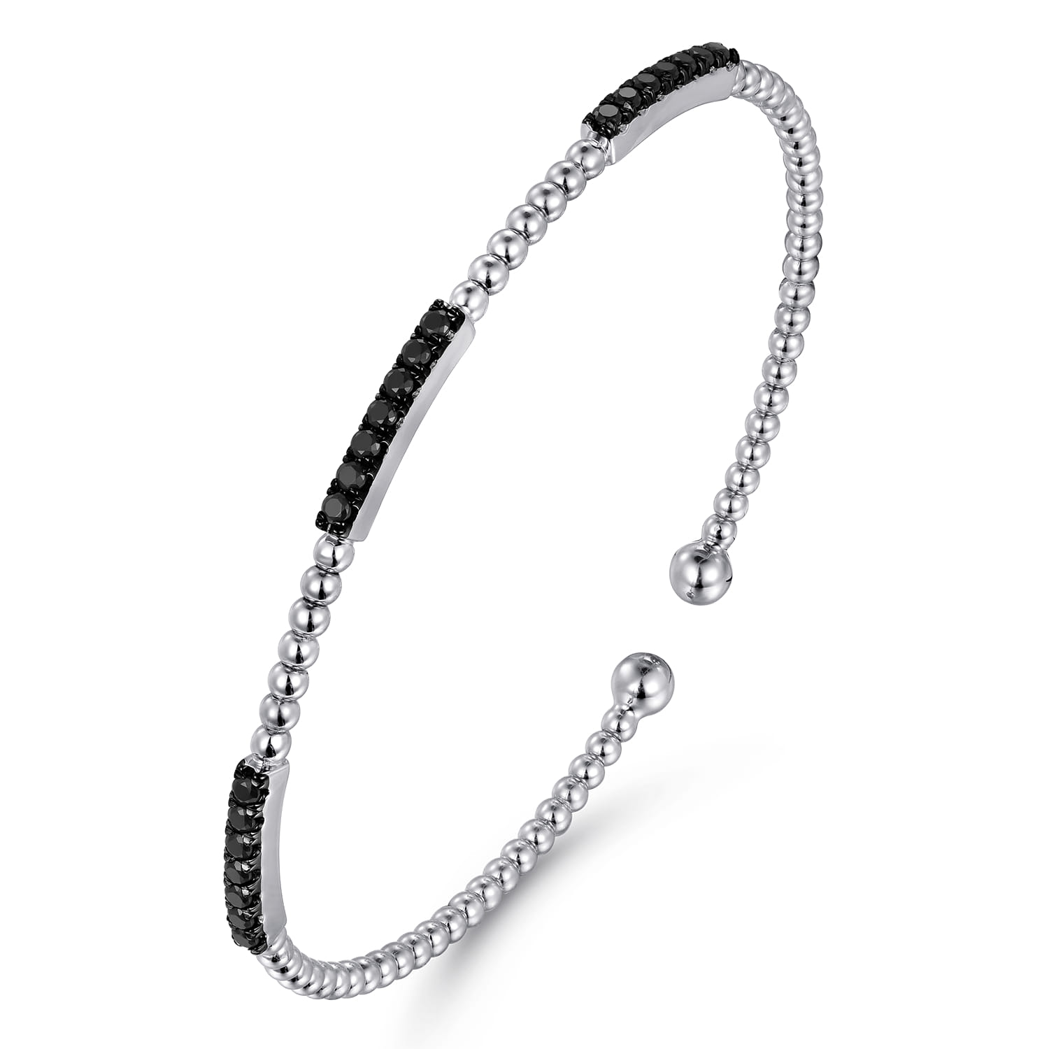 14K White Gold Black Diamond Bangle - 0.5 ct - Shot 2