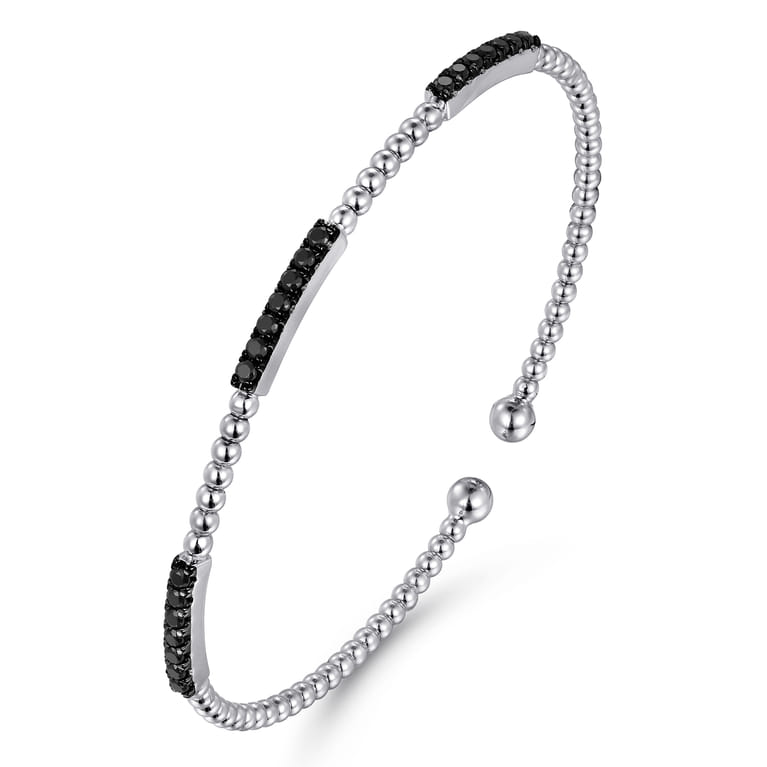 14K White Gold Black Diamond Bangle - 0.5 ct - Shot 2