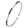 14K White Gold Black Diamond Bangle - 0.5 ct