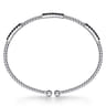 14K White Gold Black Diamond Bangle - 0.5 ct