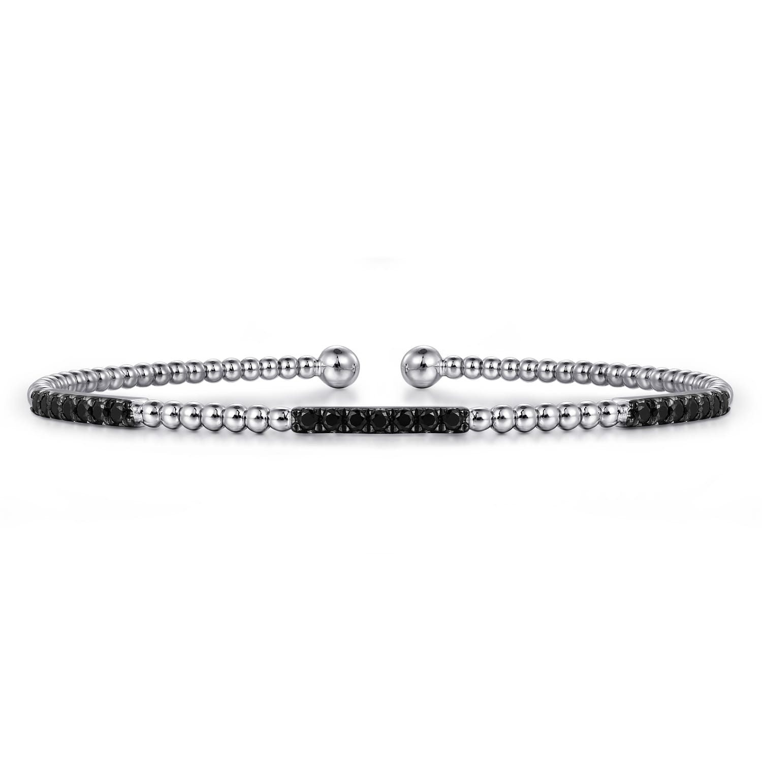 14K White Gold Black Diamond Bangle - 0.5 ct - Shot 1