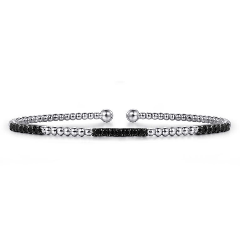 14K White Gold Black Diamond Bangle - 0.5 ct - Shot 1