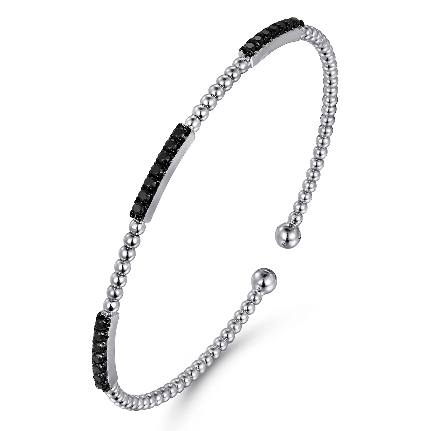 14K White Gold Black Diamond Bangle - 0.5 ct - Shot 2