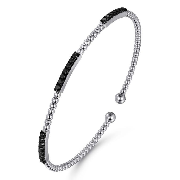 14K White Gold Black Diamond Bangle - 0.5 ct - Shot 2