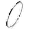 14K White Gold Black Diamond Bangle - 0.5 ct