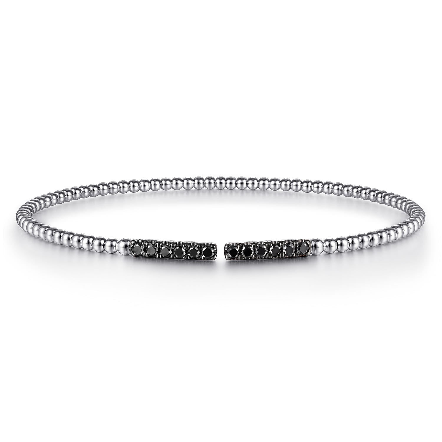 14K White Gold Black Diamond Bangle - 0.3 ct - Shot 1