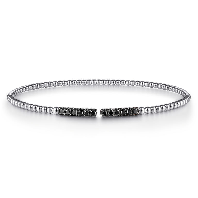 14K White Gold Black Diamond Bangle - 0.3 ct - Shot 1