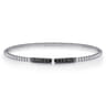14K White Gold Black Diamond Bangle - 0.3 ct