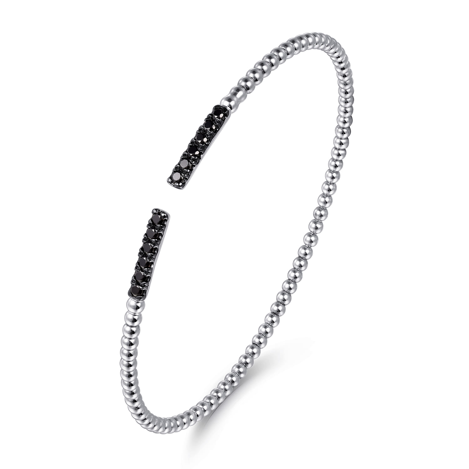 14K White Gold Black Diamond Bangle - 0.3 ct - Shot 2