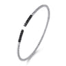 14K White Gold Black Diamond Bangle - 0.3 ct
