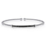 14K White Gold Black Diamond Bangle - 0.4 ct