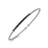 14K White Gold Black Diamond Bangle - 0.4 ct