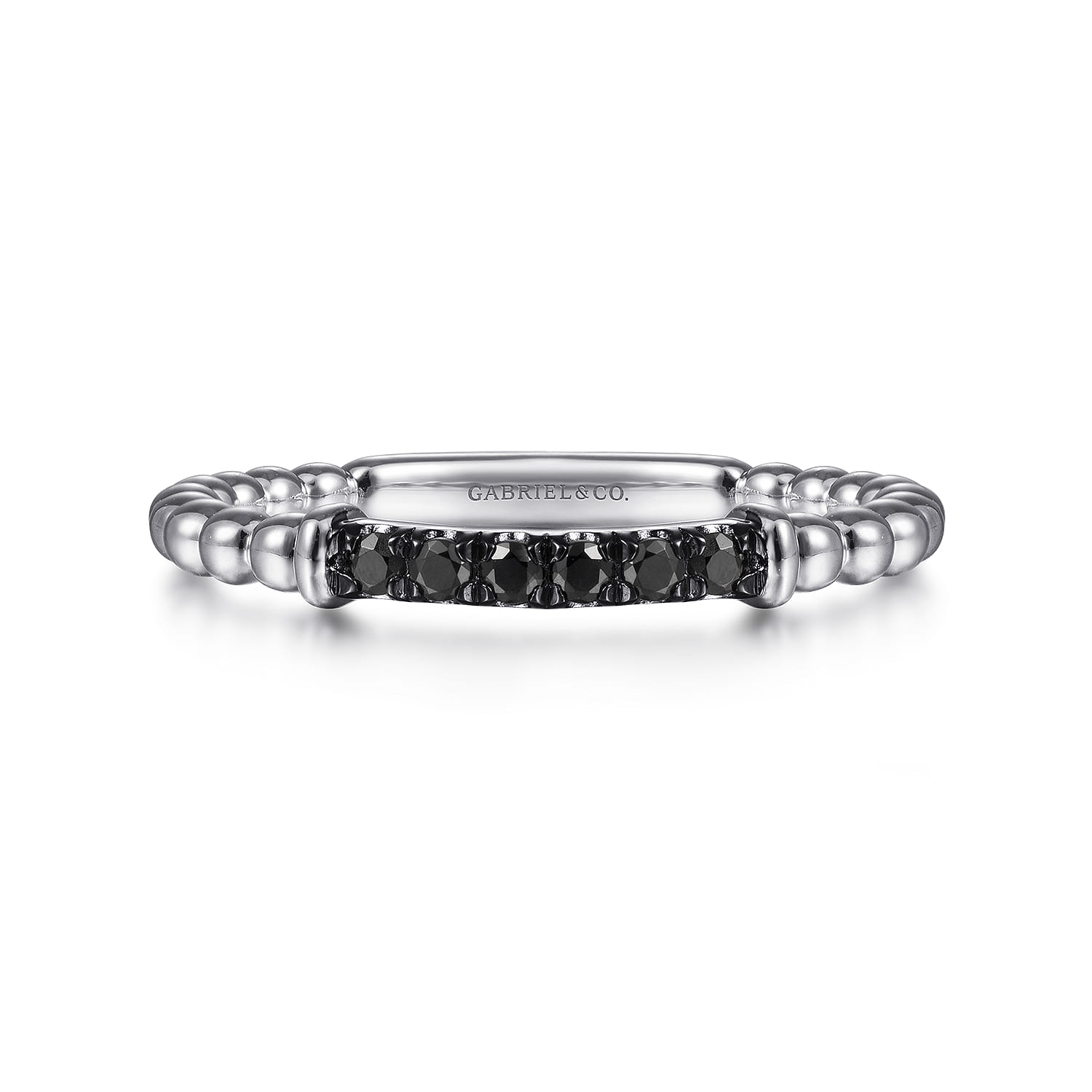 14K White Gold Black Diamond Bujukan Ring - 0.11 ct - Shot 1