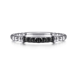 14K White Gold Black Diamond Bujukan Ring