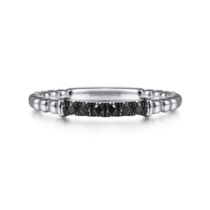 14K White Gold Black Diamond Bujukan Ring