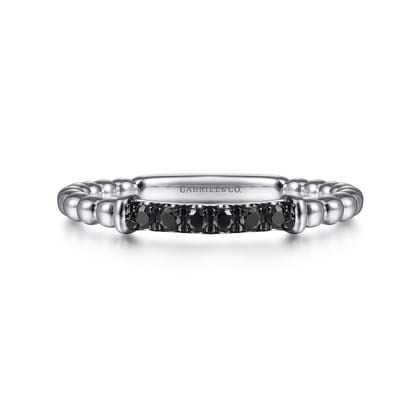 14K White Gold Black Diamond Bujukan Ring