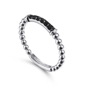 14K White Gold Black Diamond Bujukan Ring