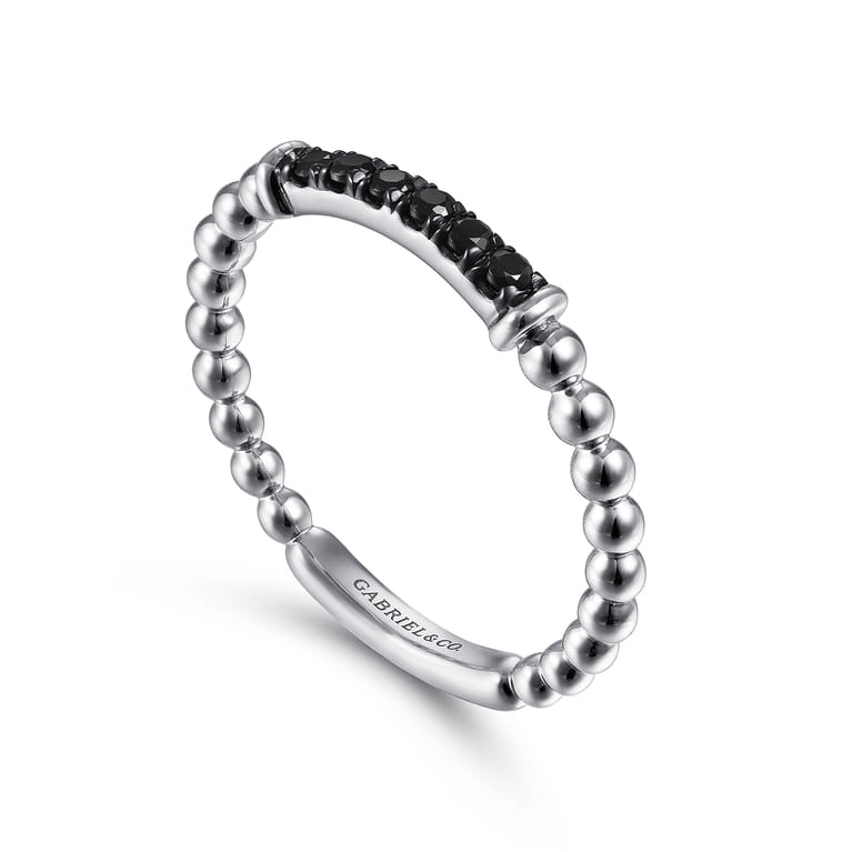 14K White Gold Black Diamond Bujukan Ring - 0.11 ct - Shot 3