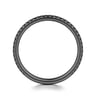 14K White Gold-Black Rhodium Black Diamond Stackable Diamond Band - 0.18 ct