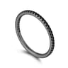 14K White Gold-Black Rhodium Black Diamond Stackable Diamond Band - 0.18 ct
