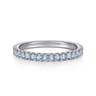 14K White Gold Blue Topaz Stackable Ring