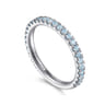 14K White Gold Blue Topaz Stackable Ring