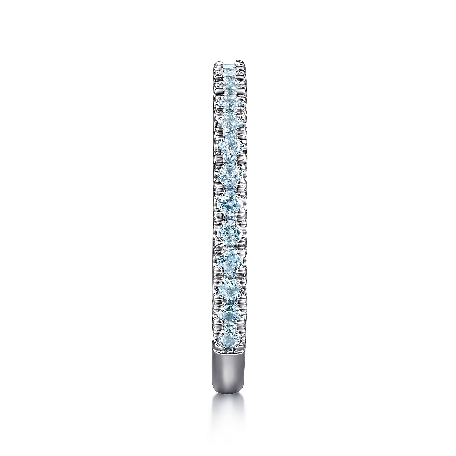 14K White Gold Blue Topaz Stackable Ring