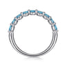 14K White Gold Blue Topaz Stackable Ring
