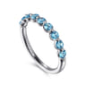 14K White Gold Blue Topaz Stackable Ring
