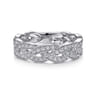 14K White Gold Braided Diamond Stackable Ring - 0.55 ct