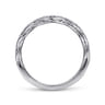 14K White Gold Braided Metal and Diamond Row Ring - 0.15 ct