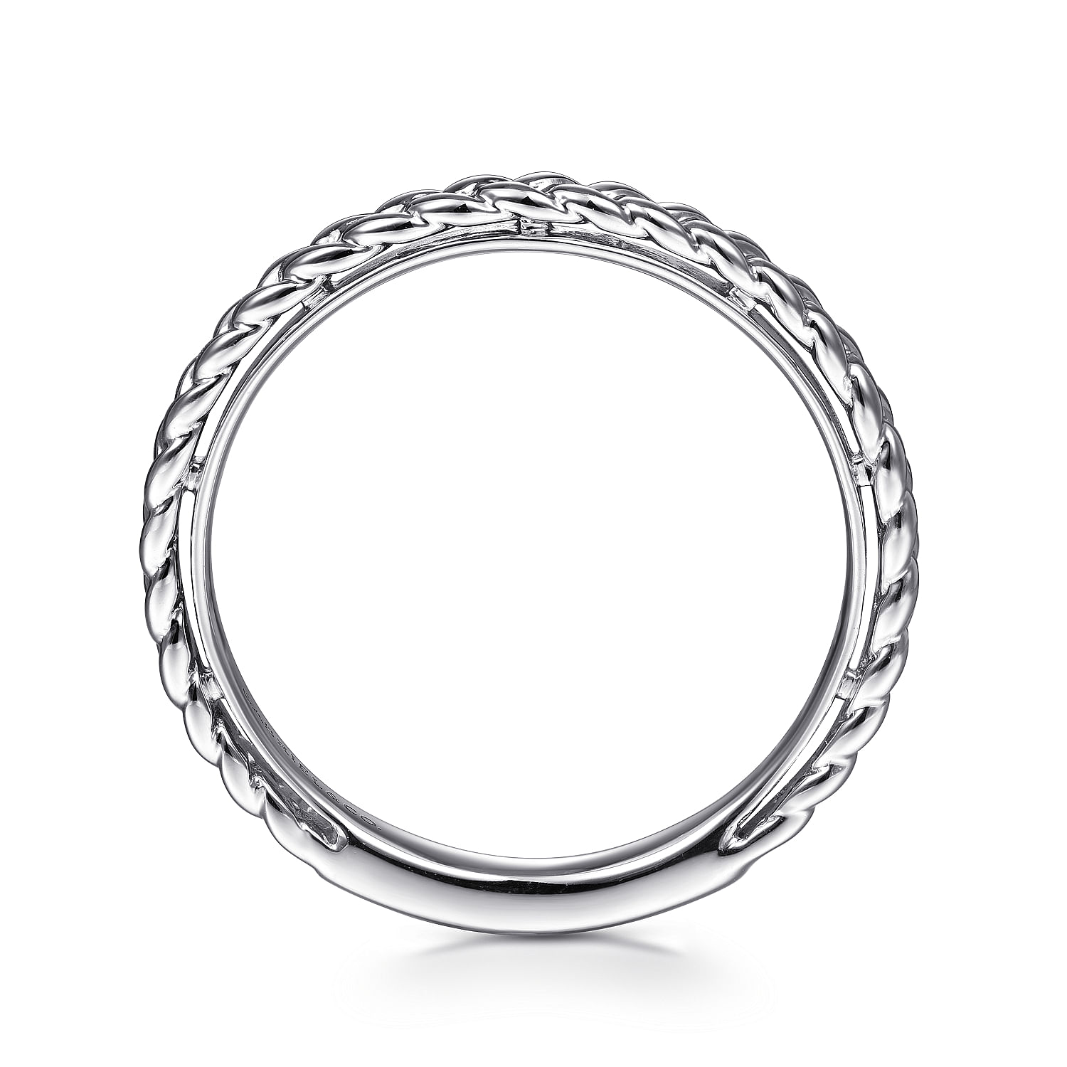 14K White Gold Braided Stackable Ring - Shot 2