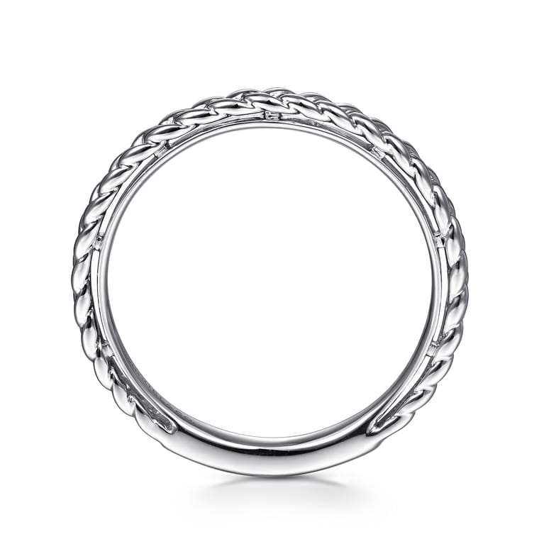 14K White Gold Braided Stackable Ring - Shot 2