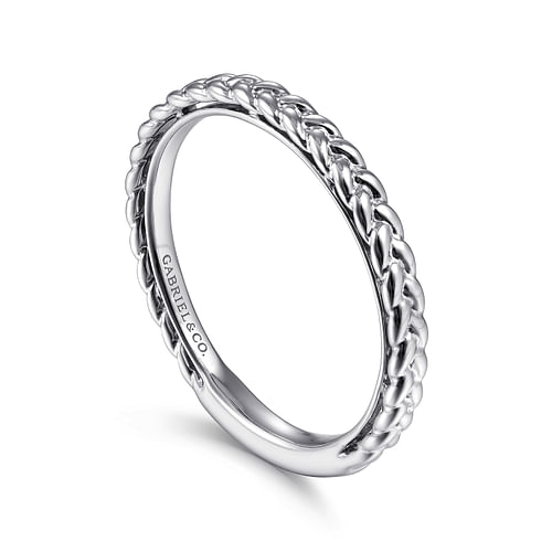 14K White Gold Braided Center Band-91078w14