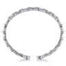 14K White Gold Bujukan Bangle with Diamond Baguette Stations - 1.6 ct