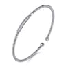 14K White Gold Bujukan Bead Bangle with Diamonds - 0.13 ct