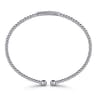 14K White Gold Bujukan Bead Bangle with Diamonds - 0.13 ct