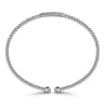 14K White Gold Bujukan Bead Bangle with Diamonds - 0.14 ct