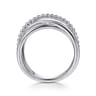 14K White Gold Bujukan Bead Criss Cross Ring